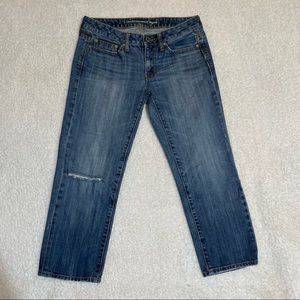 American Eagle 🦅 Women’s Boy Fit Cropped Slightly Distressed Jeans Size 2